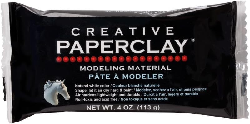 Creative Paperclay Air Hardening Modeling Material, 4-Ounce (113g), Natural White